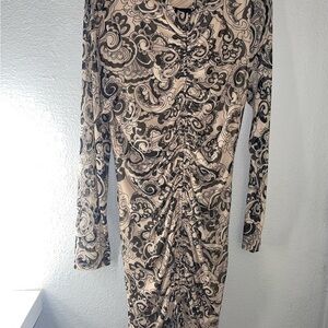 Elegant Paisley Long Sleeve Dress